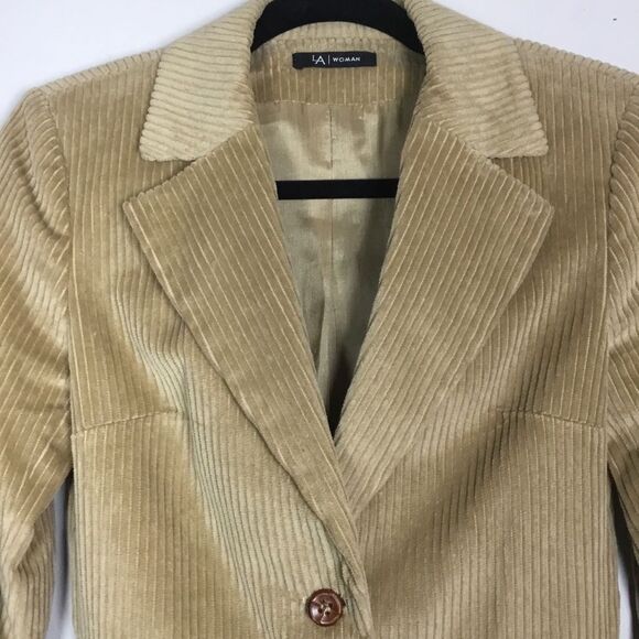 Vintage 100% cotton corduroy blazer coat XS/S/34 jacket equestrian tan - Picture 2 of 10